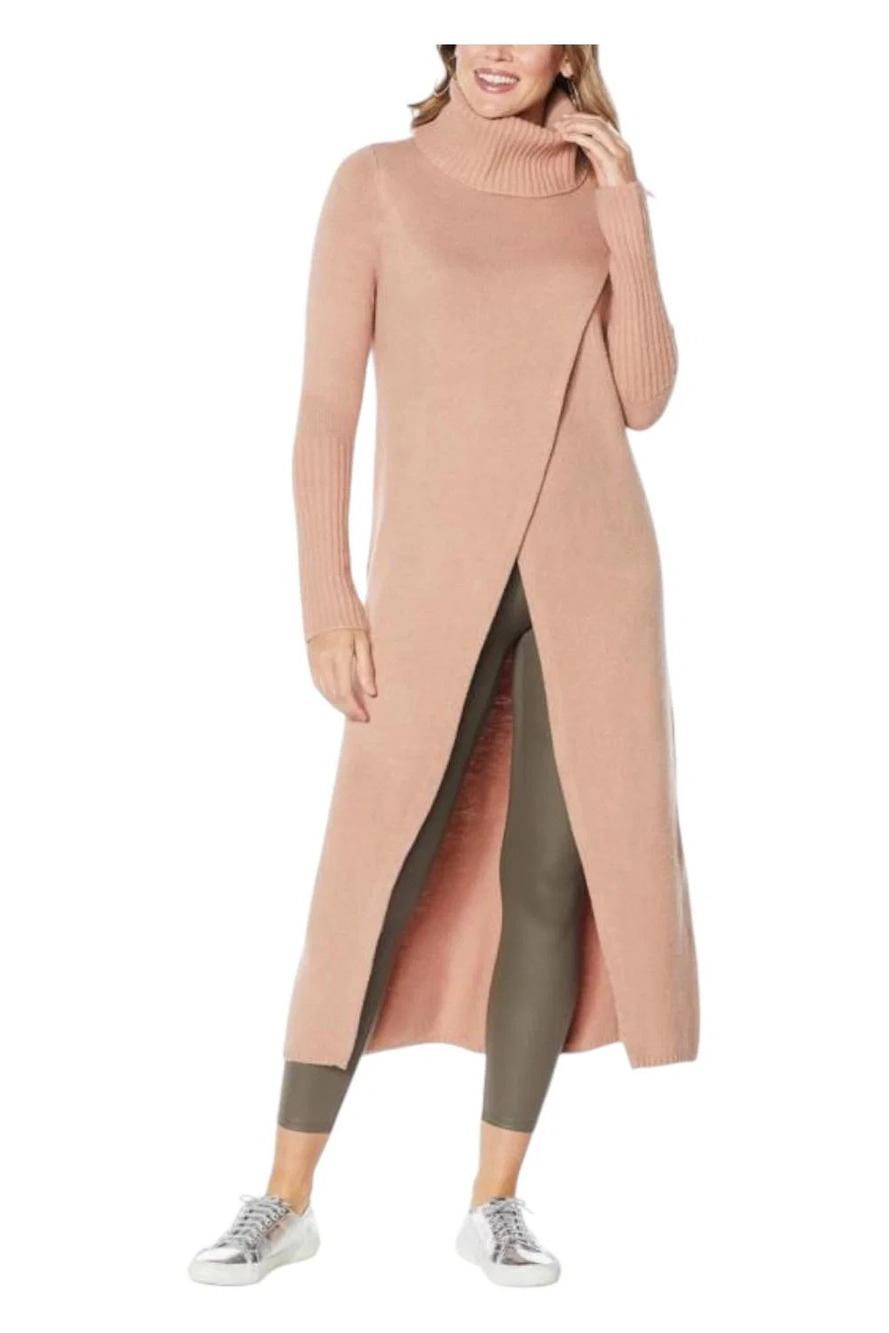 G by Giuliana Women's Black Label Crossover Maxi Sweater Blush - Petite